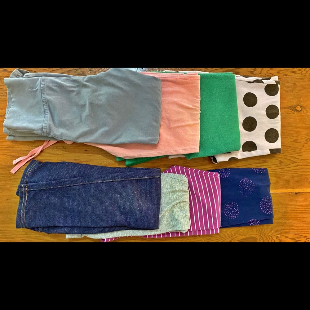 Girls 5T Leggings & Sweat Pants Lot - 8 Pairs